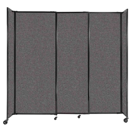 Versare StraightWall Sliding Portable Partition 7'2" x 6'10" Charcoal Gray Fabric 1482307